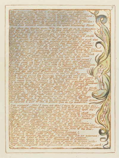 Lebendig: keuchend..., Platte 7 aus Jerusalem, 1804-20 von William Blake